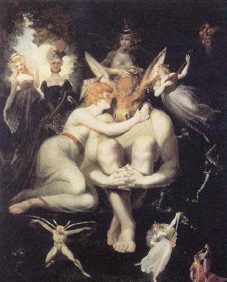 Heinrich Fussli Titania liebkost den eselkopfigen Bottom oil painting picture